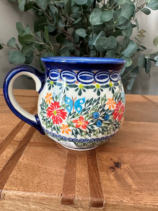 Kalich Polish Pottery, Unikat Art Level, Meadow Waltz, 12 oz. Bubble Mug