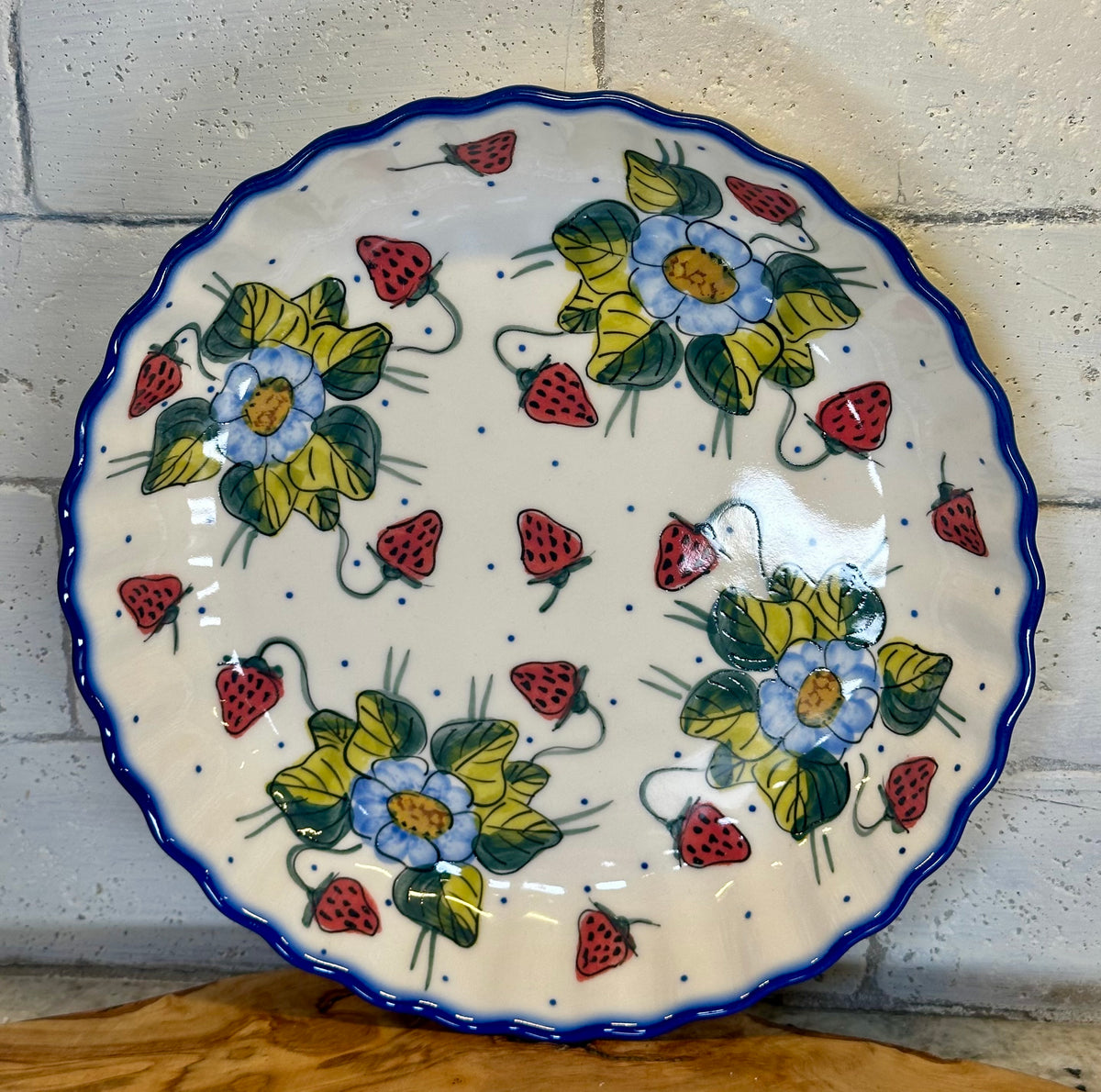 WR Ceramika, Strawberries & Blossoms, Tart Pan