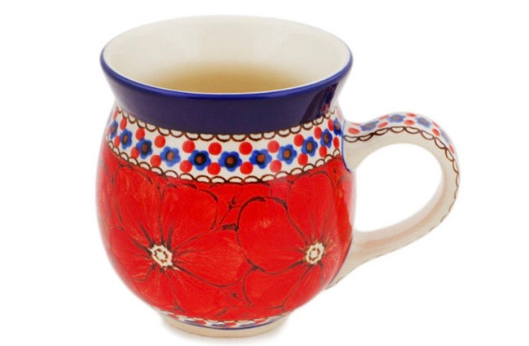 Ceramika Artystyczna, Unikat U408E, Crimson Poppies, Bubble Mug