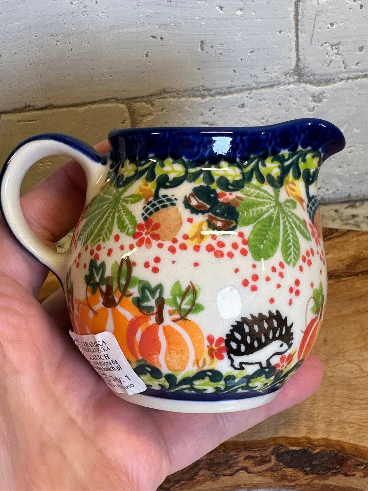 Kalich, 2026 Hedgehog, Pumpkins, Acorns, Creamer/Small Pitcher 6 oz.