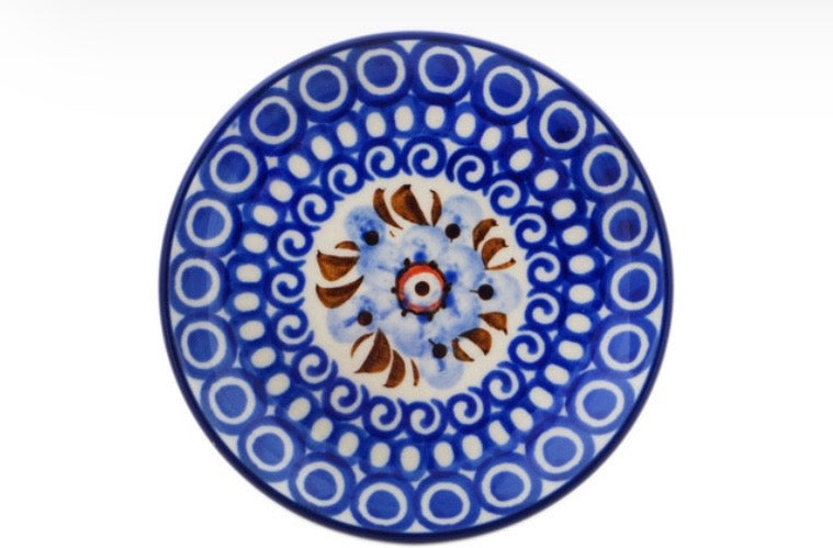 Ceramika Artystyczna, Brown and Blue Beauty, Coaster/Mini Plate