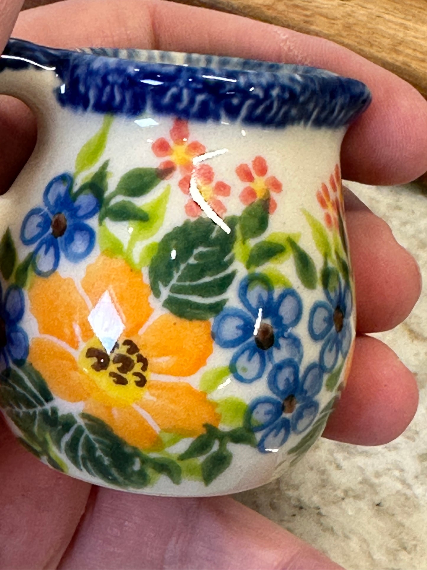 Kalich, Art Level, Orange/Yellow/Blue Floral, Mini  Creamer/Pitcher