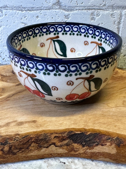 Millena Polish Pottery, Retro Cherry, 4" Dipping Bowl