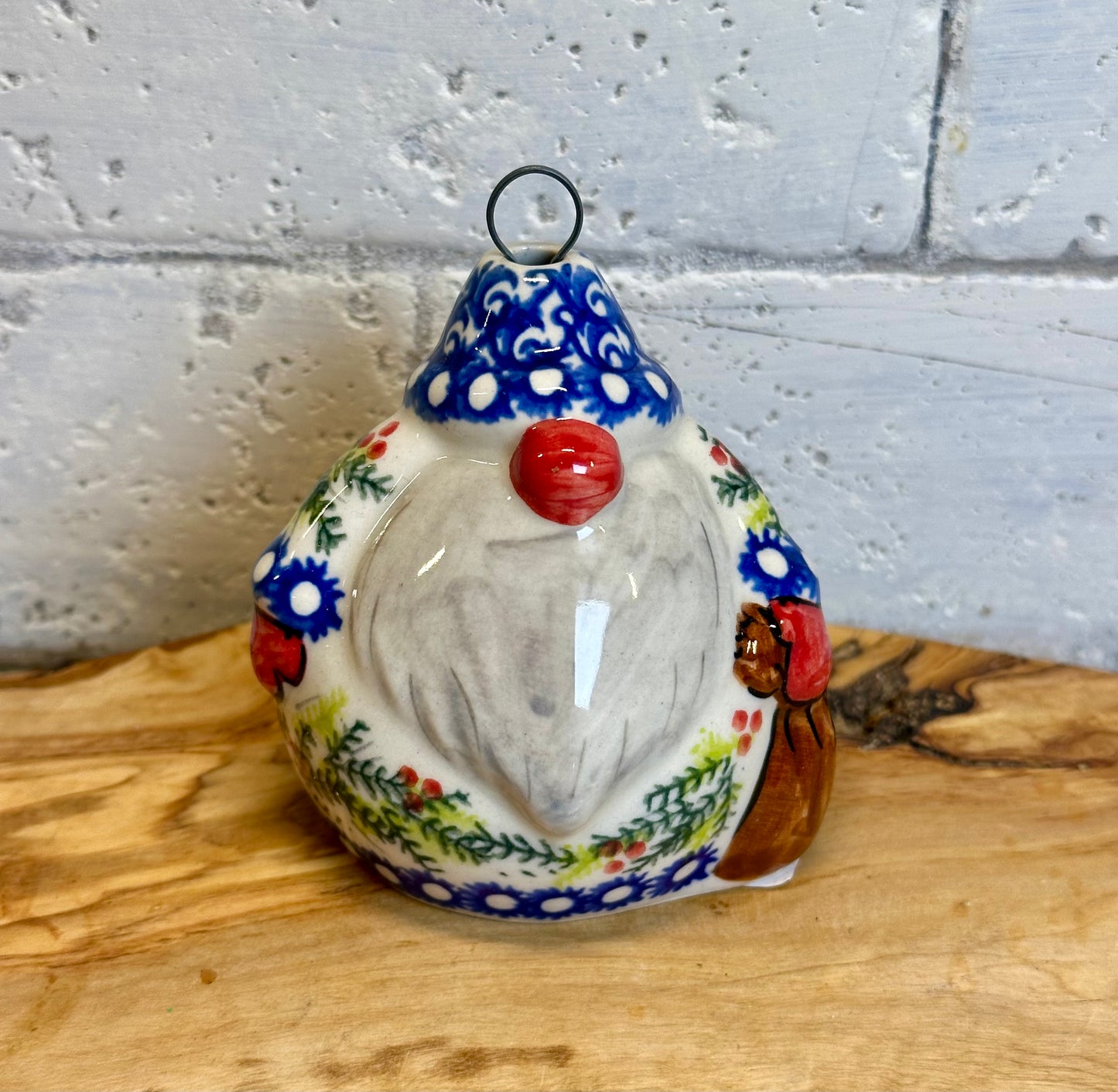 Vena, Poinsettia and Candycane Love, Chubby Santa Ornament