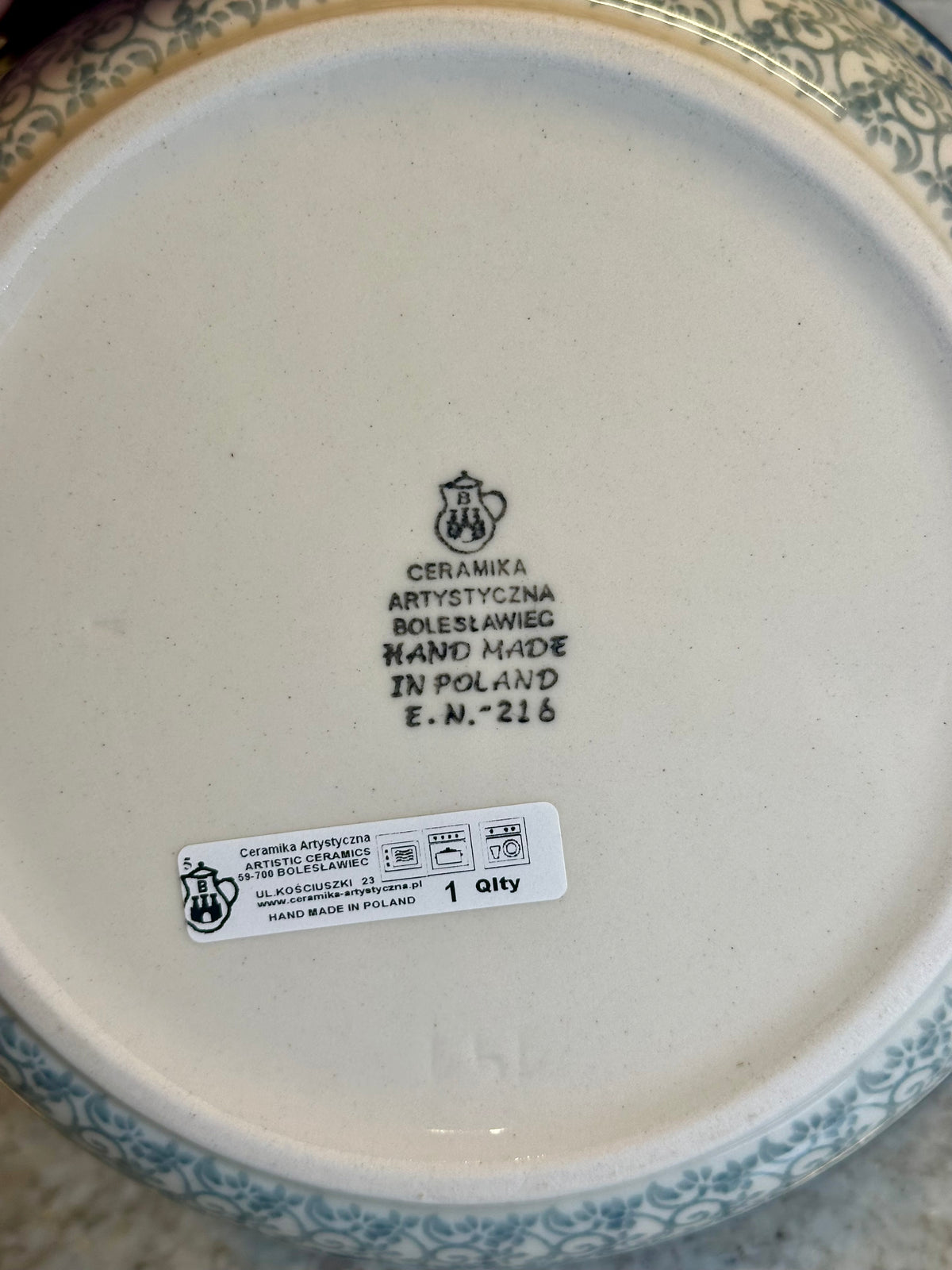 Ceramika Artystyczna, Winter Floral, Medium Round Baker with Handles