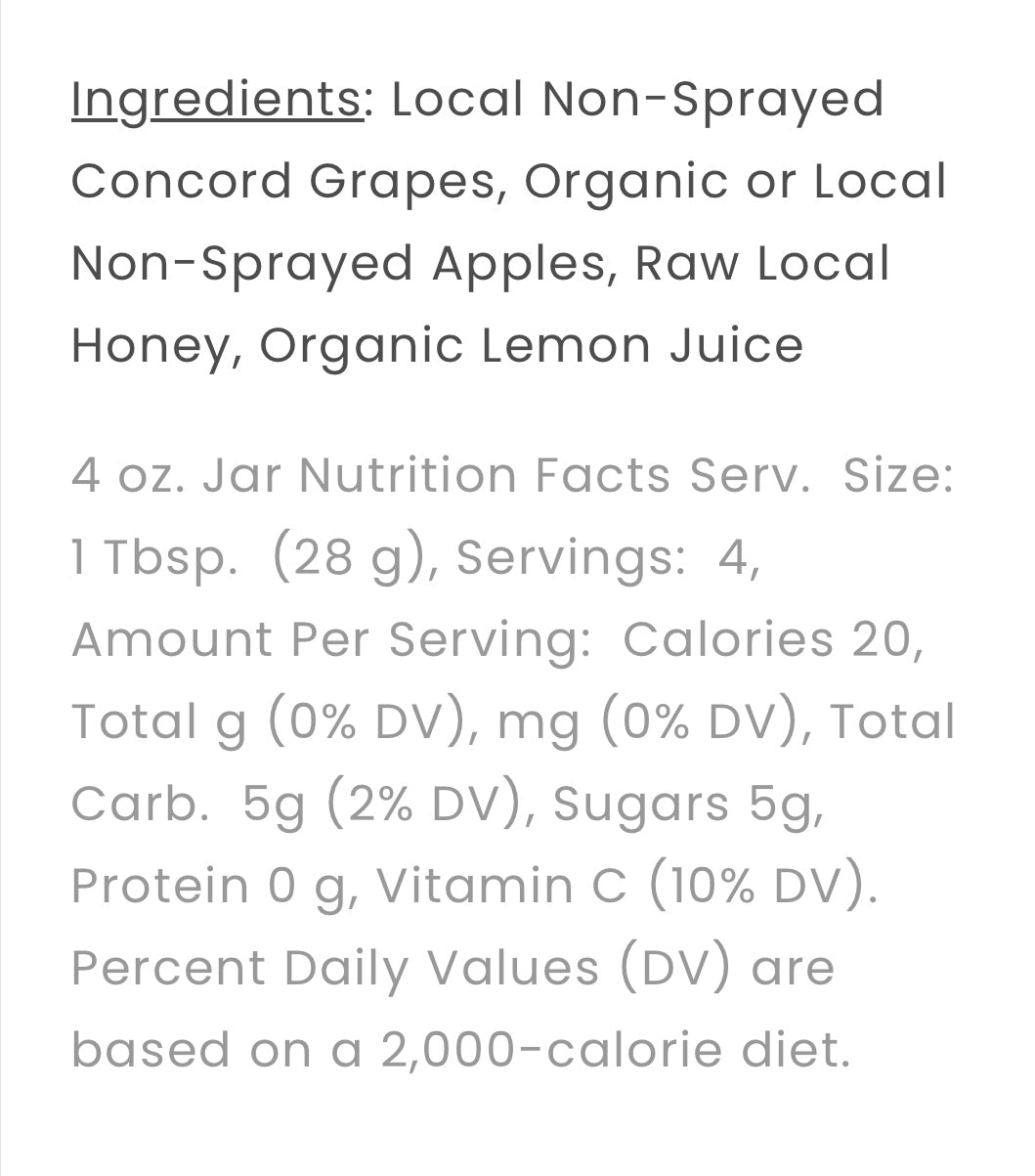 Rosebud's Real Food, Concord Grape Honey-Sweetened Fruit Butter 4oz