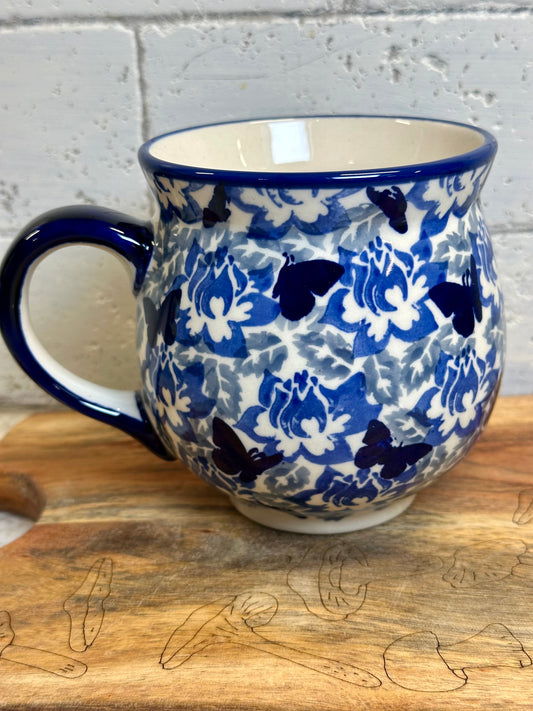 Manufaktura, Dusty Blue Butterflies, Large Bubble Mug