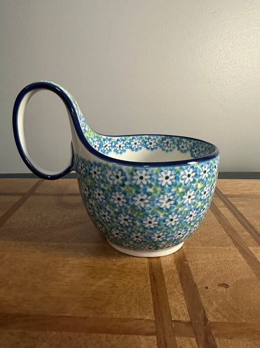 Ceramika Artystyczna Polish Pottery, Sea Daisy Loop Mug/Soup Bowl