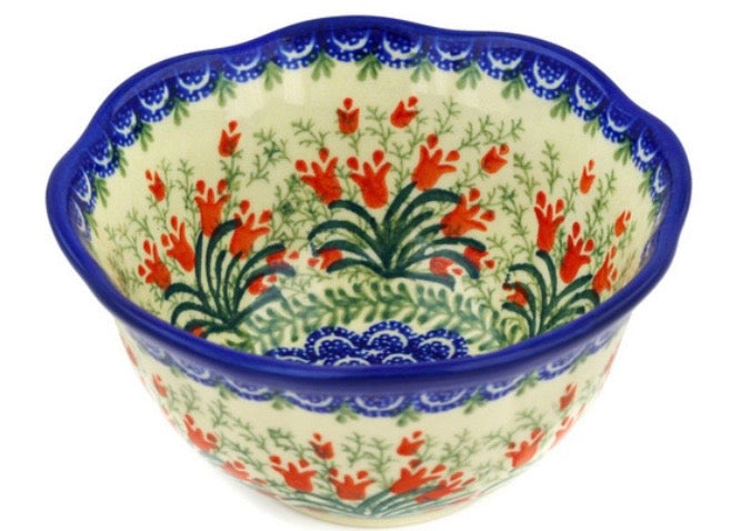 Ceramika Artystyczna, Crimson Bells, Scalloped Bowl