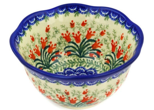 Ceramika Artystyczna, Crimson Bells, Scalloped Bowl