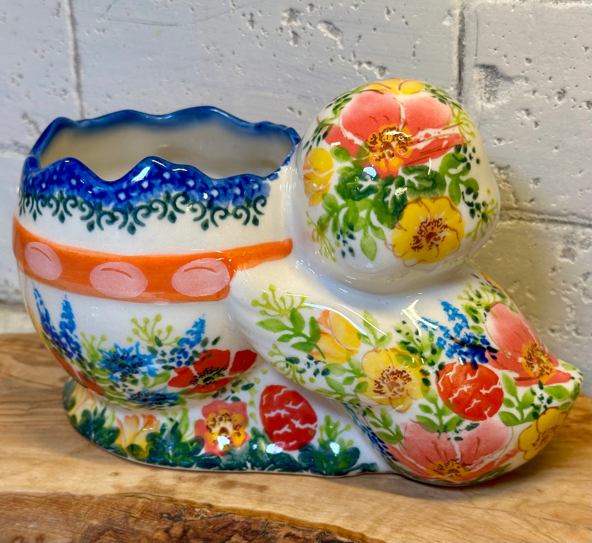 Kalich, Orange Bow, Floral Chickie with Broken Egg