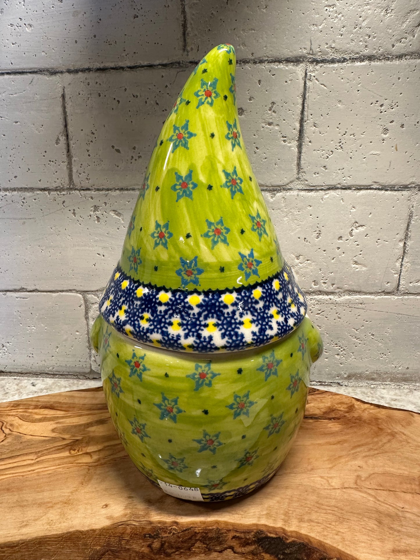 Kalich Polish Pottery, Signature Unikat, Art Level, Gnome Cookie Jar