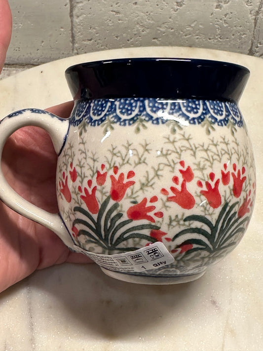 Ceramika Artystyczna Polish Pottery, Crimson Bells, Bubble Mug