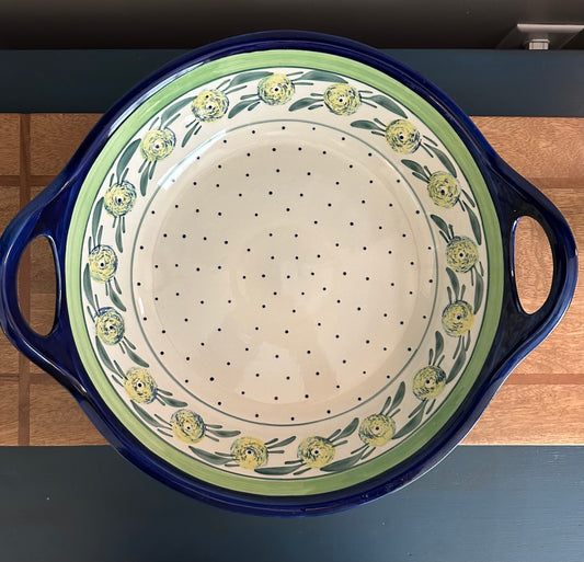 Zaklady Polish Pottery, Preowned, XL 16.5" Handled Bowl/Baker