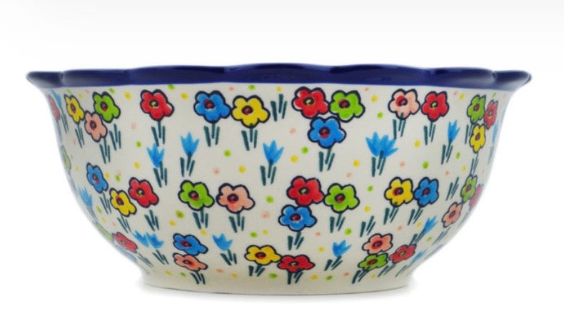 Ceramika Artystyczna, Fun Times, Scalloped Deep Bowl 8"