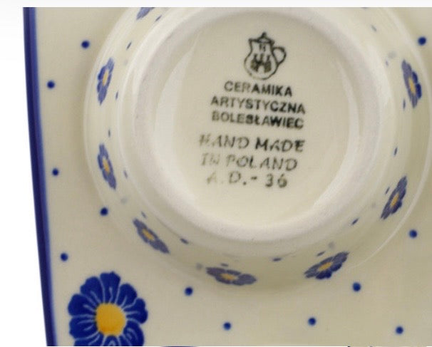 Ceramika Artystyczna, Blue Zinnia, Muffin Pan