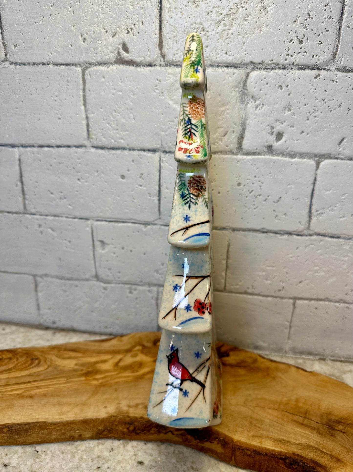 Vena, Snowman and Cardinals, Large Tree 12"