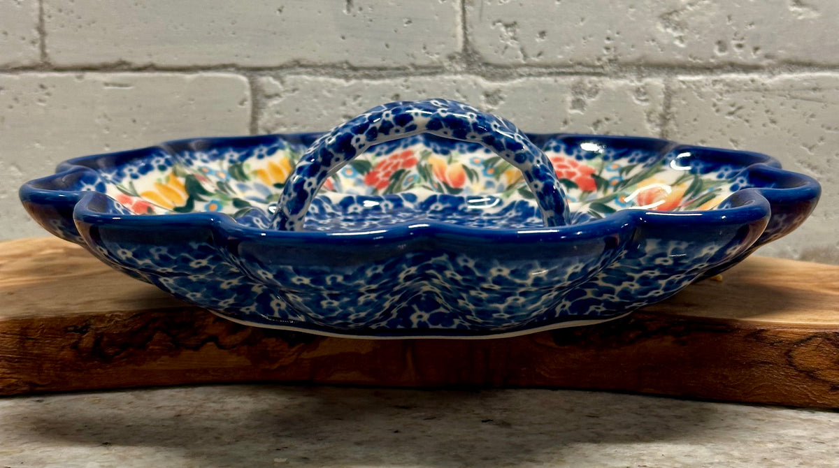 Kalich, Signature Unikat, Floral, Egg Plate with Handle