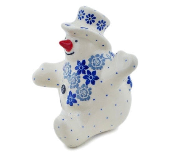 Ceramika Artystyczna,  Blue Country Field, Snowman Figurine