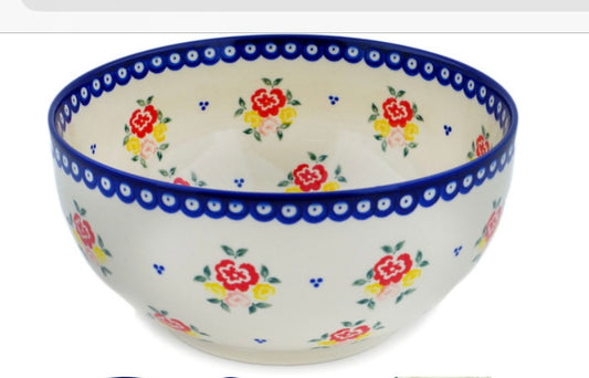 Ceramika Bona Polish Pottery, Sunny Side Blooms, Mixing/Serving Bowl