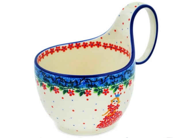 Ceramika Artystyczna, Princess In A Red Dress, Loop Mug/Bowl/Soup 16 oz