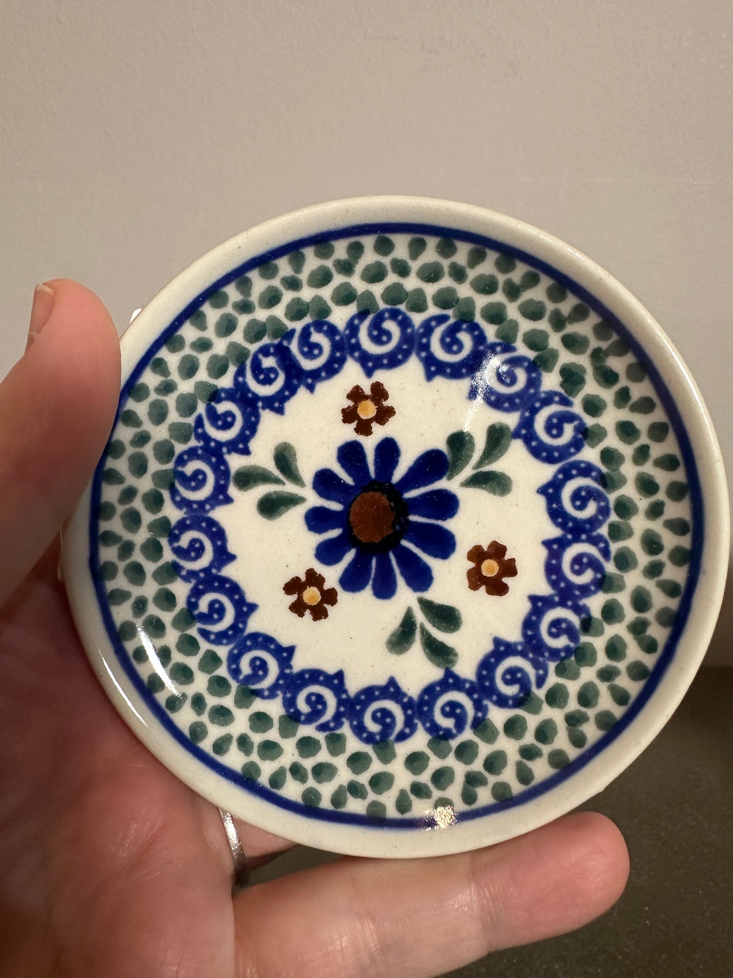 Ceramika Artystyczna, Blue Daisy Meadow, Coaster/Plate