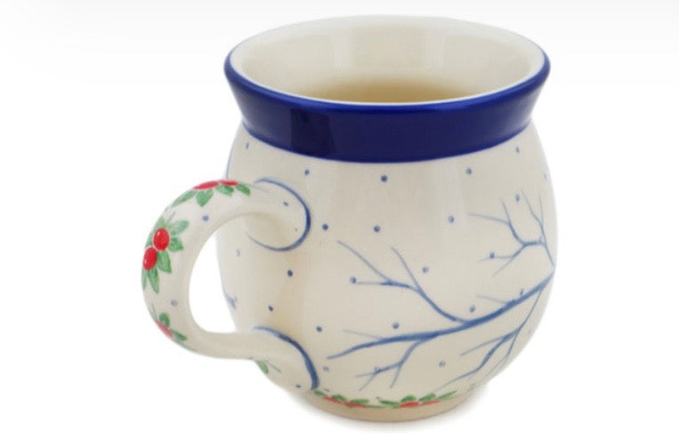 Ceramika Artystyczna, U4917, Bullfinch On Rowan Winter Berries, Medium Bubble Mug