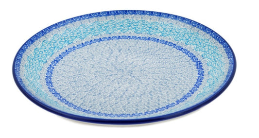 Ceramika Artystyczna Polish Pottery, Unikat U5056, Blue Lagoon Whimsy, Dinner Plate
