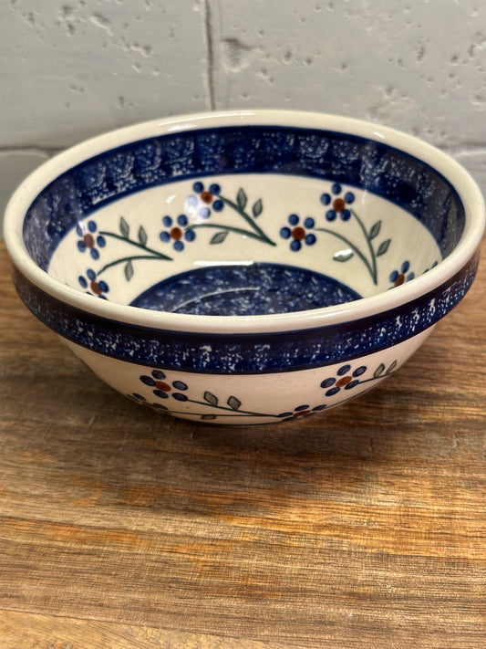 Wiza Polish Pottery, Traditional Pattern, Ribbed Bowl, Preowned