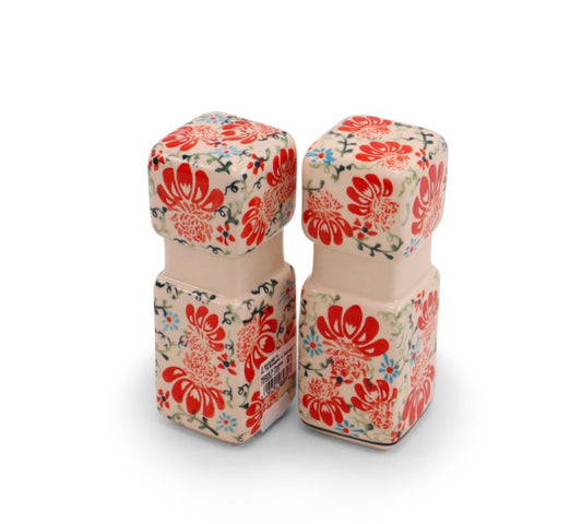 Zaklady Polish Pottery, Flower Parade, Salt & Pepper Set