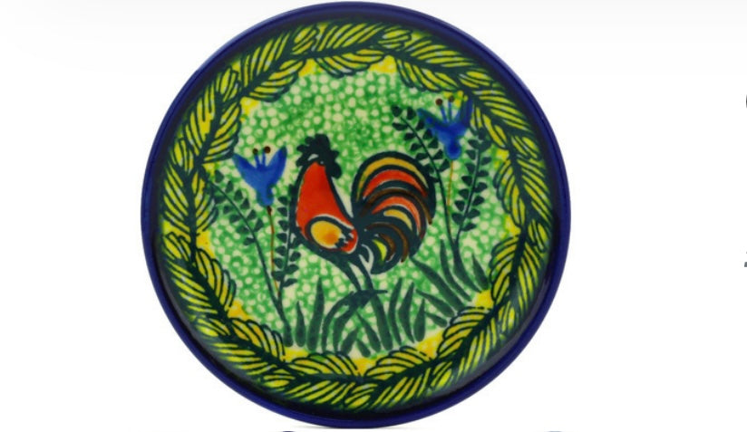 Ceramika Artystyczna, Unikat Rooster Parade, Coaster/Mini Plate
