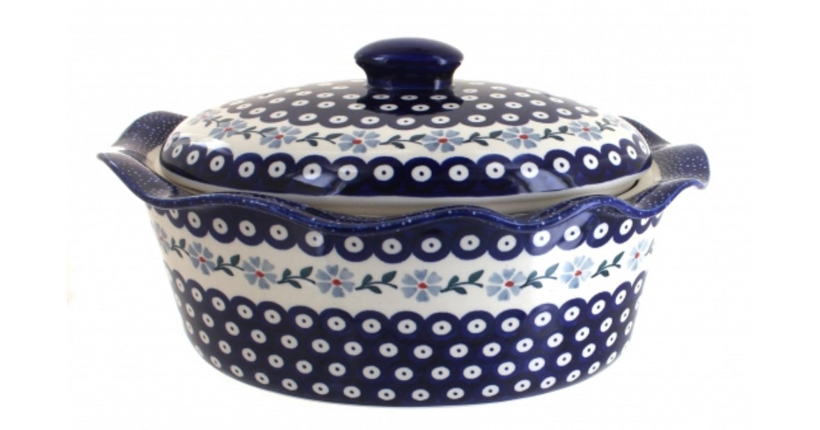 Manufaktura, Blue Violet, X- Large Oval Baker with Lid