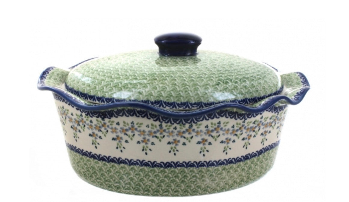 Manufaktura, Summer Vine, Large Oval Baker/Roaster with Lid