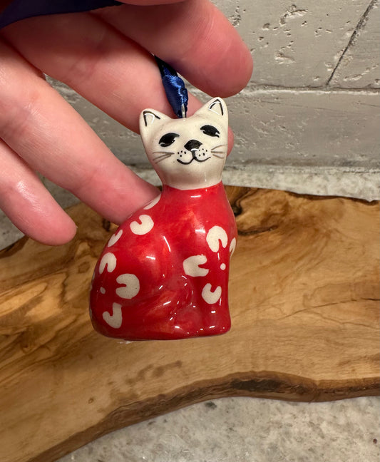 Manufaktura, Red Blossom, Cat Ornament