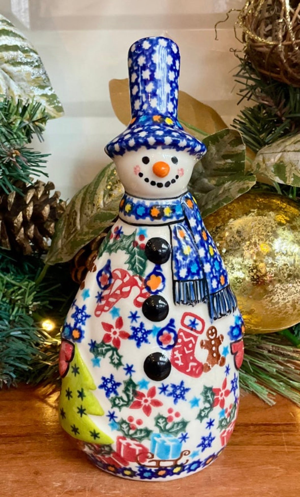 Vena Gingerbread Stocking Tall Snowman