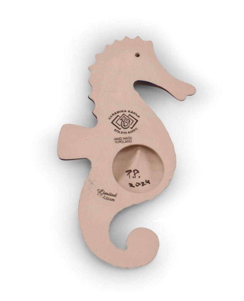 Ceramika Kaola Polish Pottery, Limited Edition, Rainbow, Hanging Sea Horse Figurine