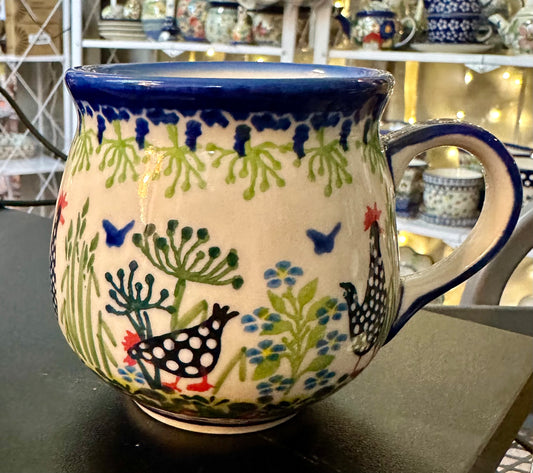 Kalich, Black Polka Chicken, Small Bubble Mug