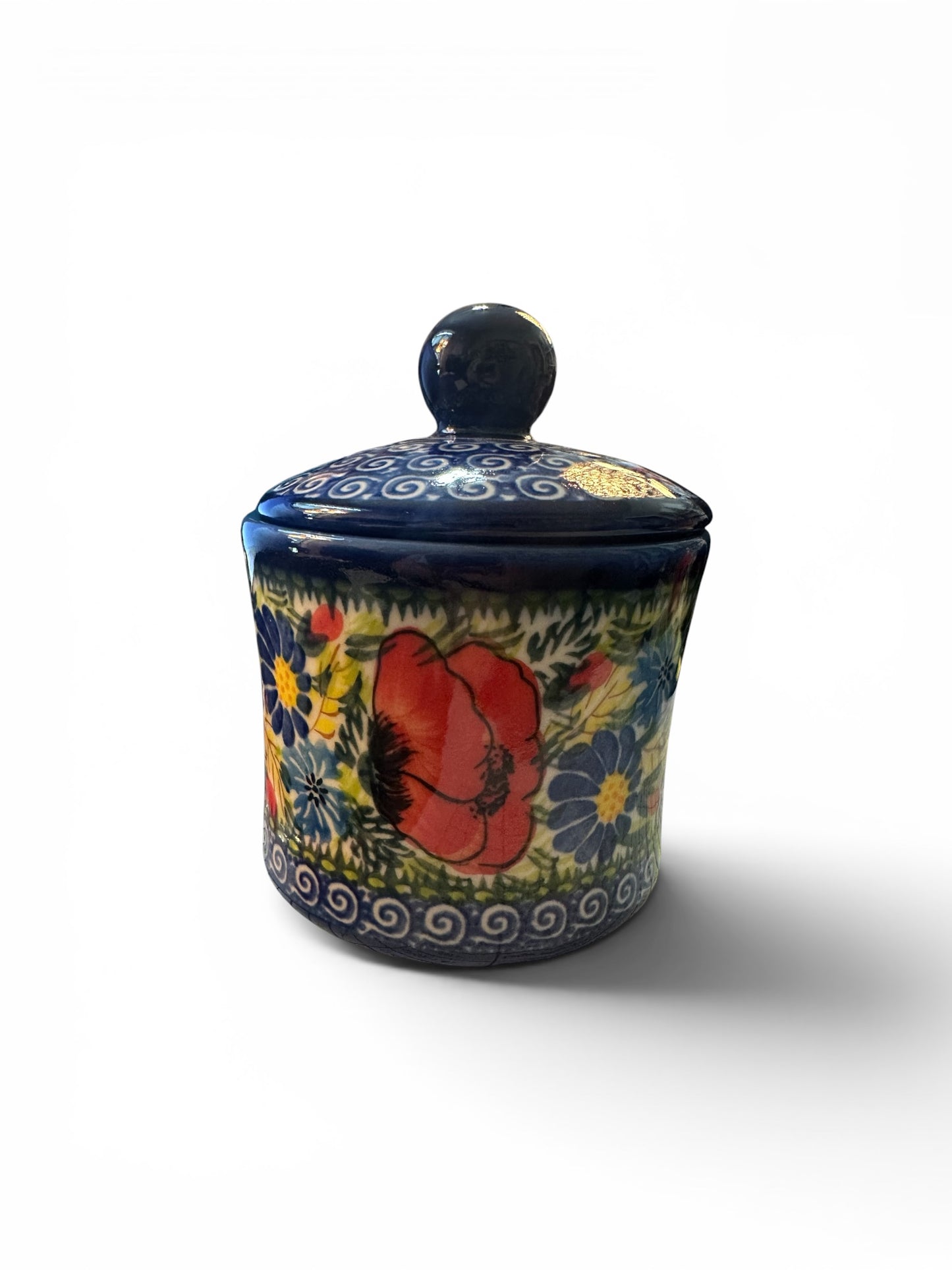 Kalich, Red Poppies, Covered Bowl/Jar