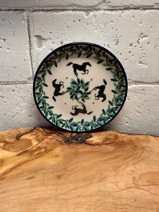 Ceramika Artystyczna Polish Pottery,  Mustang Forest, Small Plate/Coaster