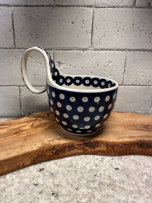 Ceramika Artystyczna Polish Pottery, Traditional Owl Eye Loop Mug