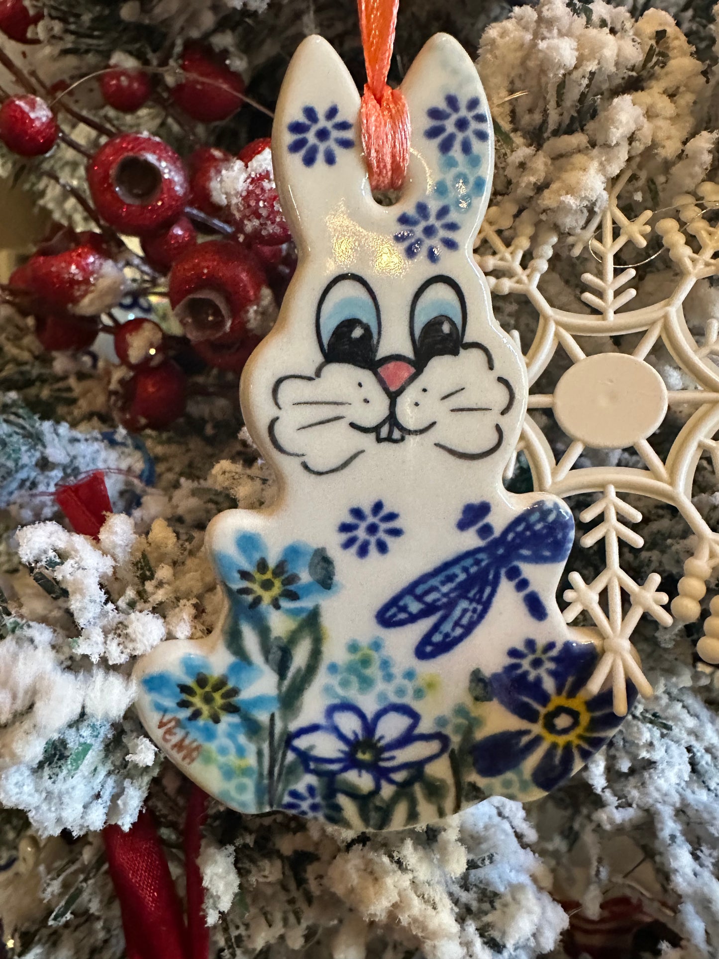 Vena Dragonfly Delight Bunny Ornament