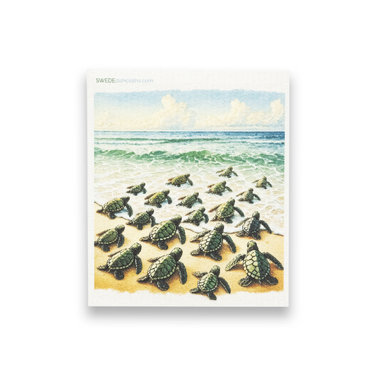 Swedish Dishcloth Baby Turtles going to Sea