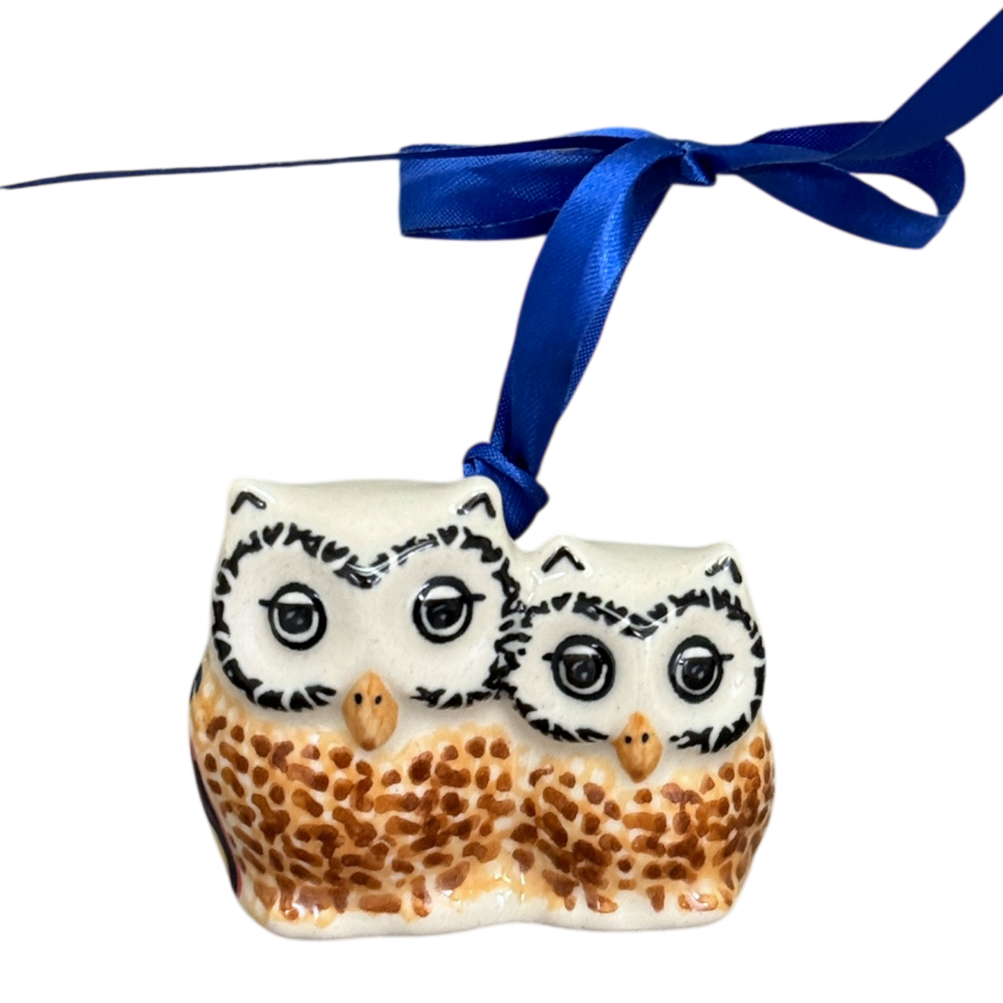Ornament, Two Owl, 2" in "Desert Sunrise" by Manufaktura