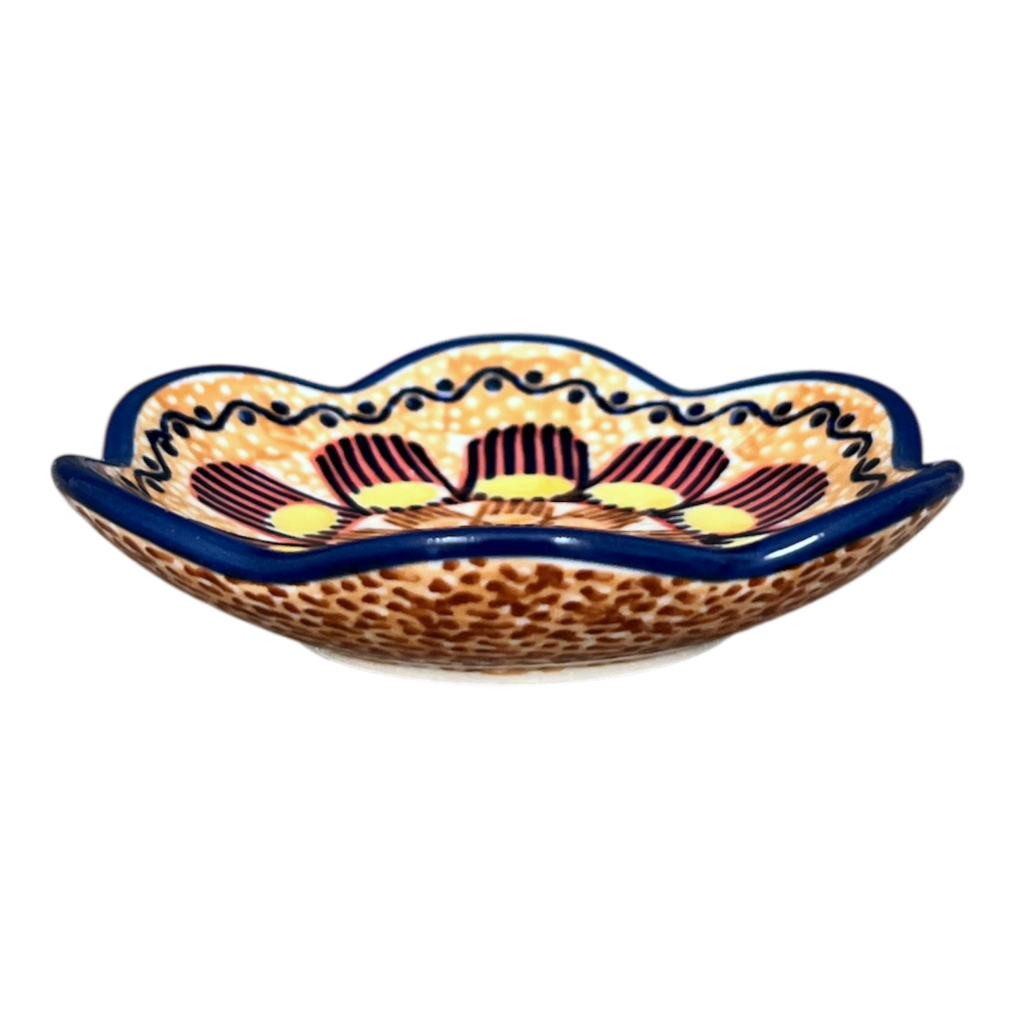 Bowl, Scalloped, Shallow, 4.25", (P205) in "Desert Sunrise" by Manufaktura