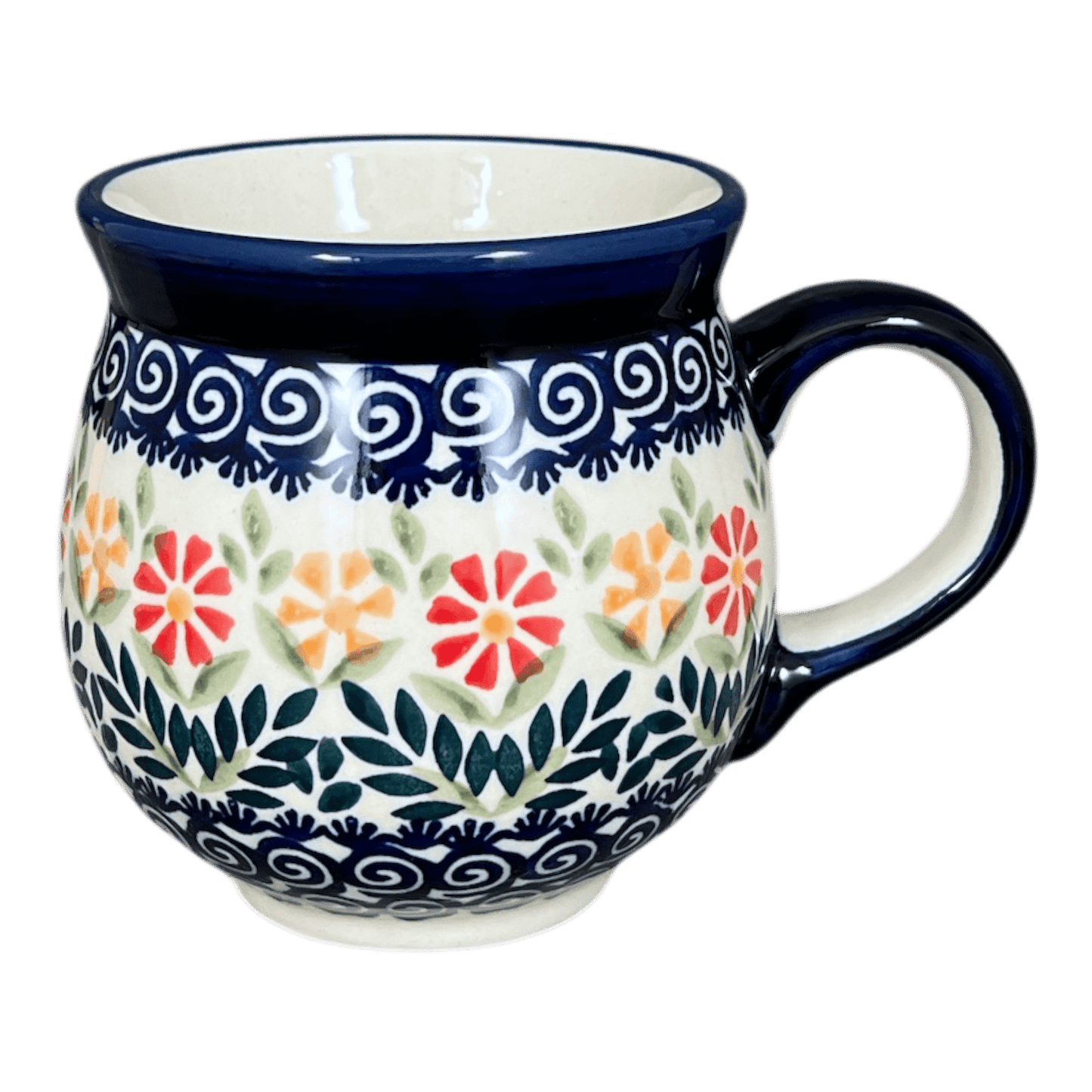 Mug, Belly Mug, 16oz Large in "Flower Power" by Manufaktura