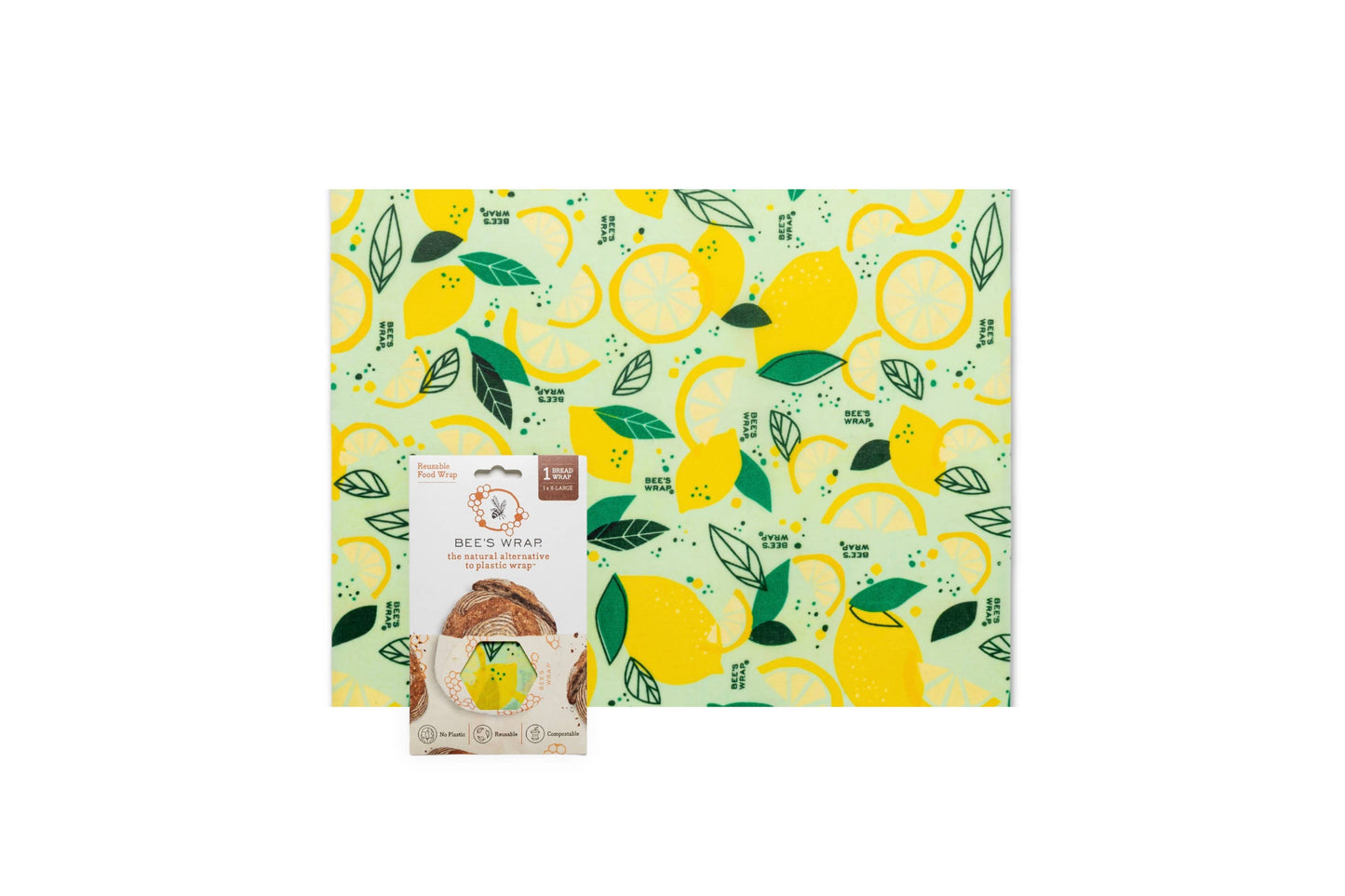 Bees Wrap Beeswax Reusable Bread Wrap - Fresh Squeeze Print