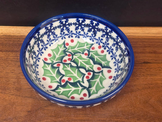 Bowl, 4.7” - Holly Wreath