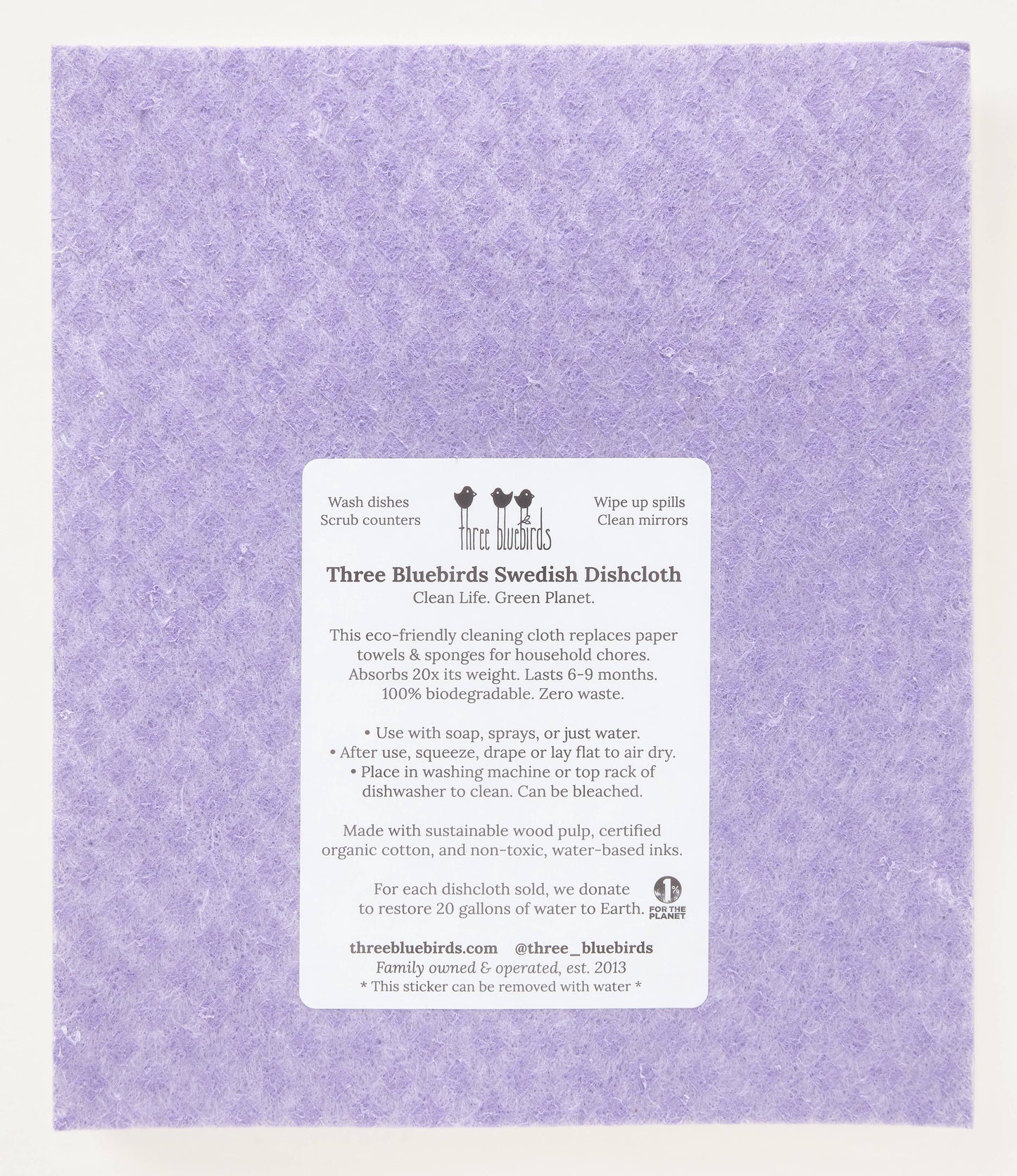 Flower Power (Violet) Swedish Dishcloth