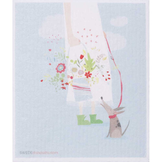 Swedish Dishcloth Girl and Bouquet